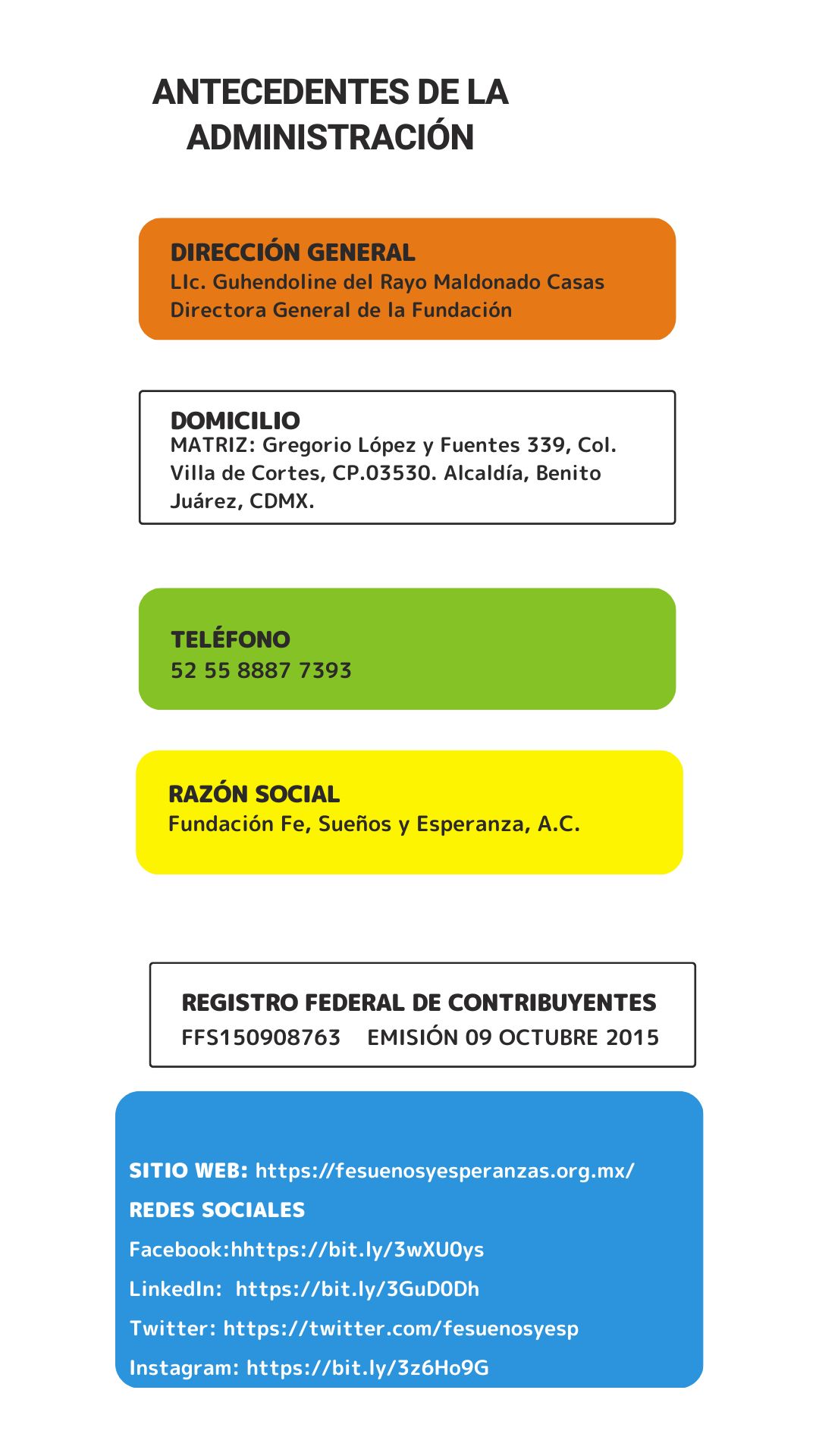 Antecedentes de la admin cel